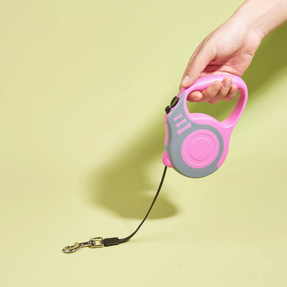 Coleira retrátil automática de nylon durável para cães