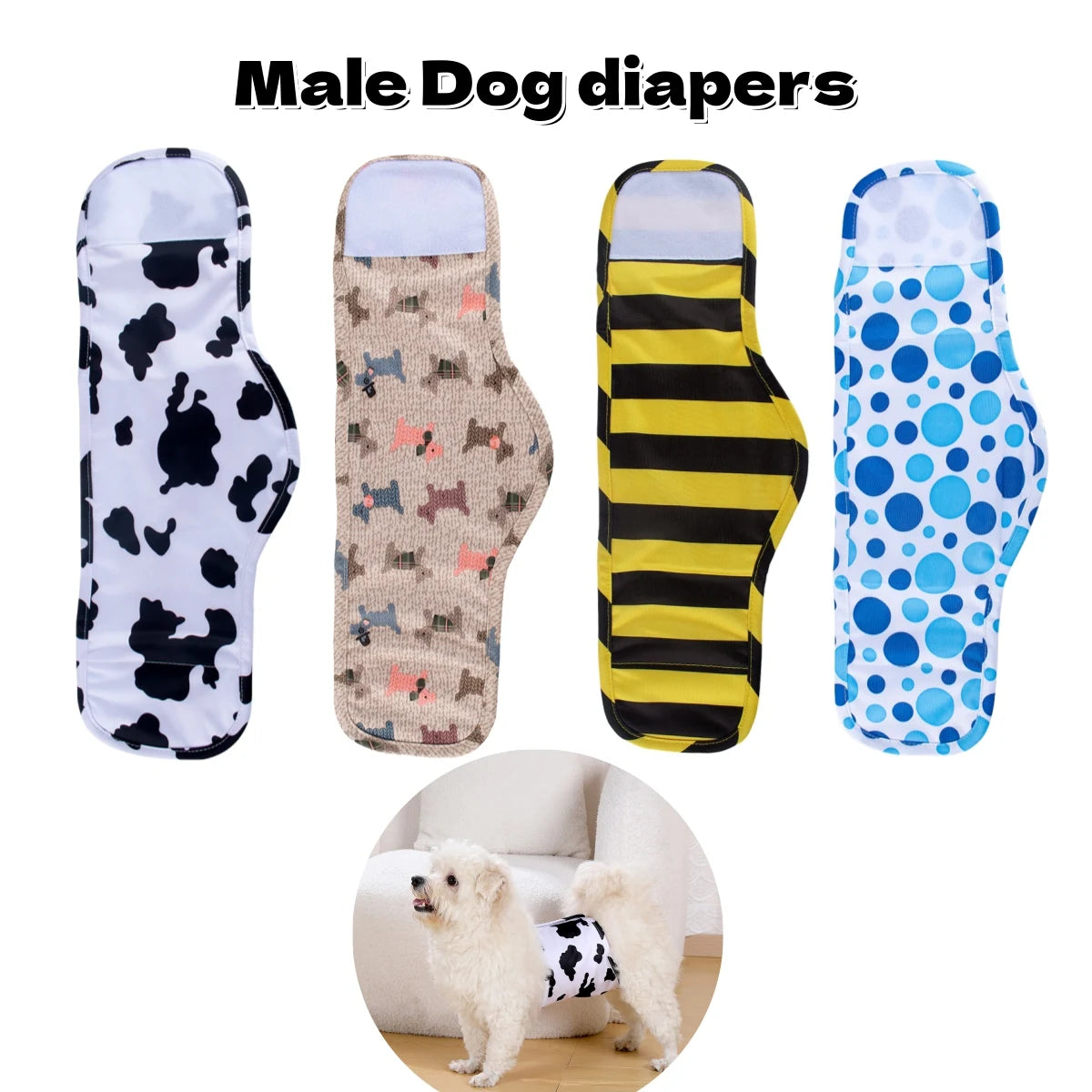 Fraldas laváveis para cães machos