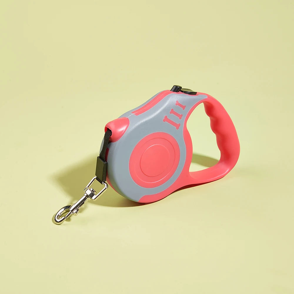 Coleira retrátil automática de nylon durável para cães