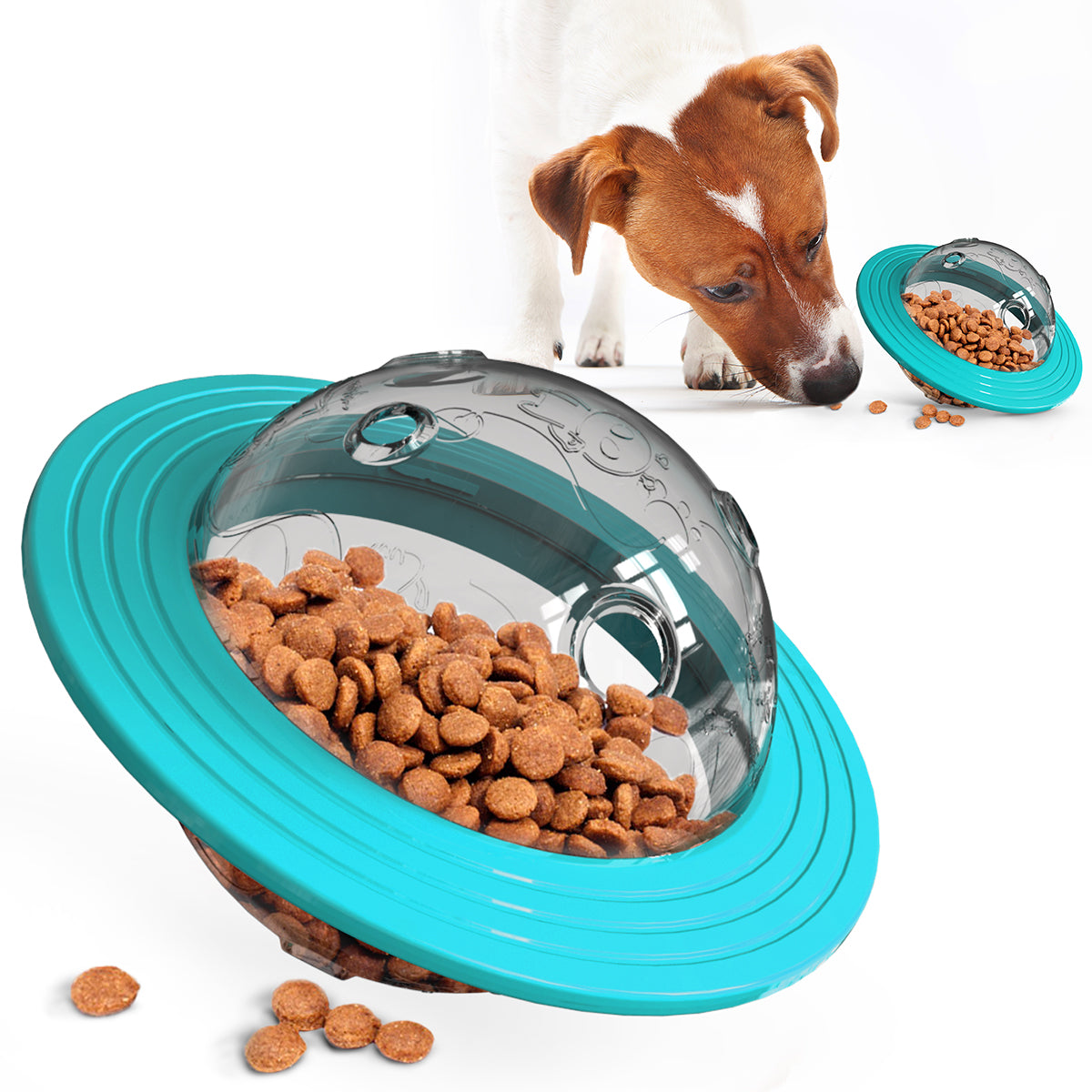 Bola interativa para cães com vazamento de comida