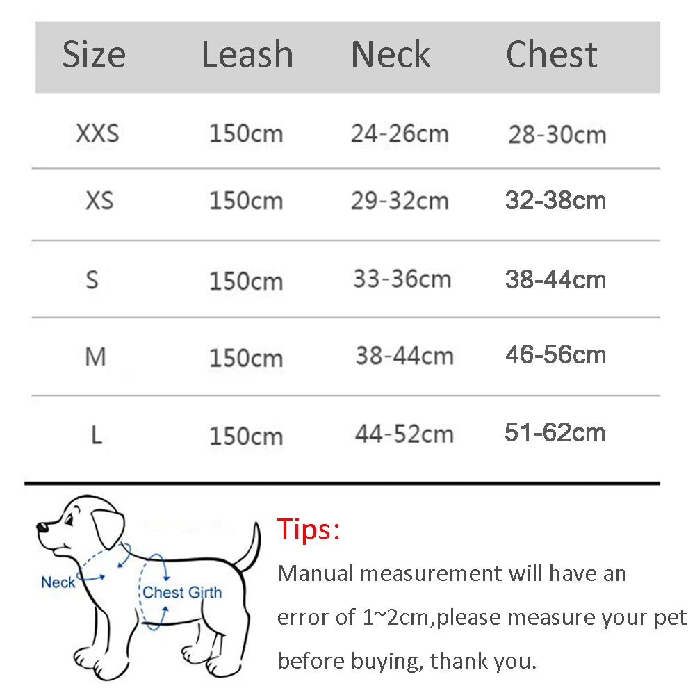 Conjunto de coleira e arnês para cães pequenos