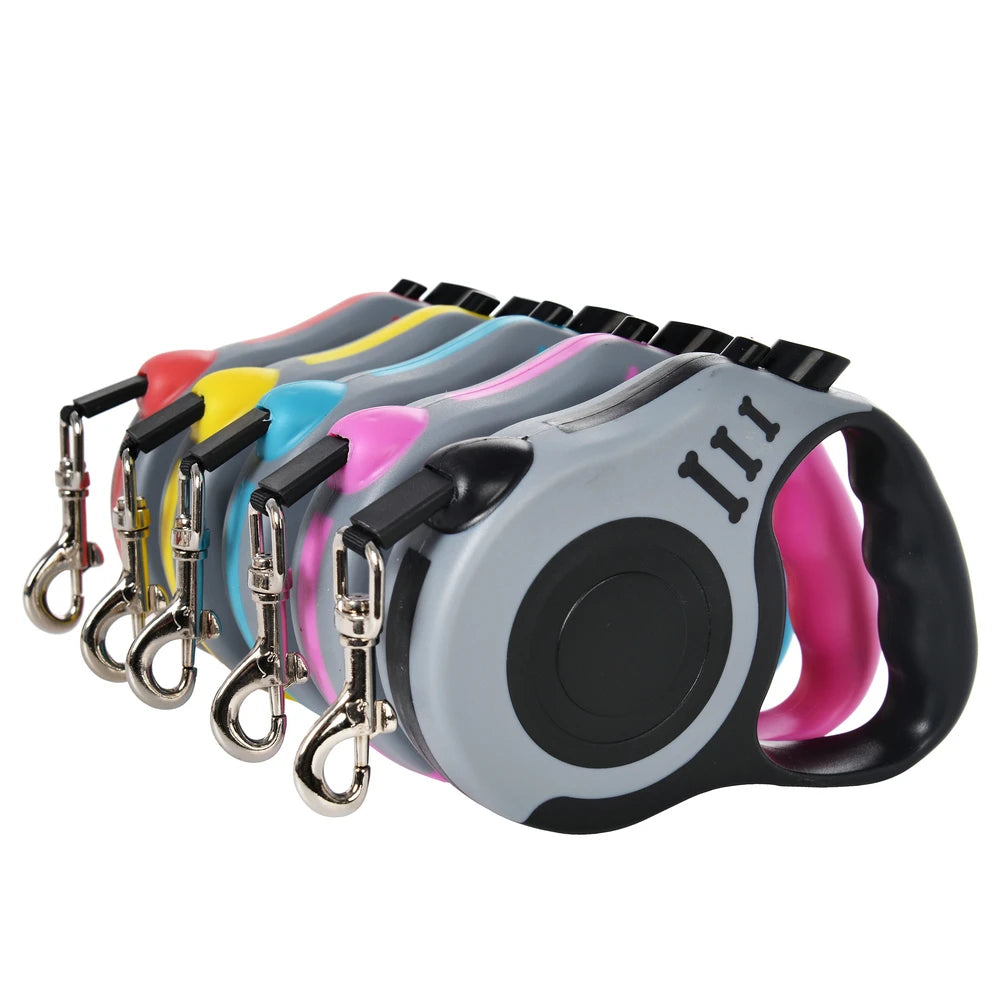 Coleira retrátil automática de nylon durável para cães