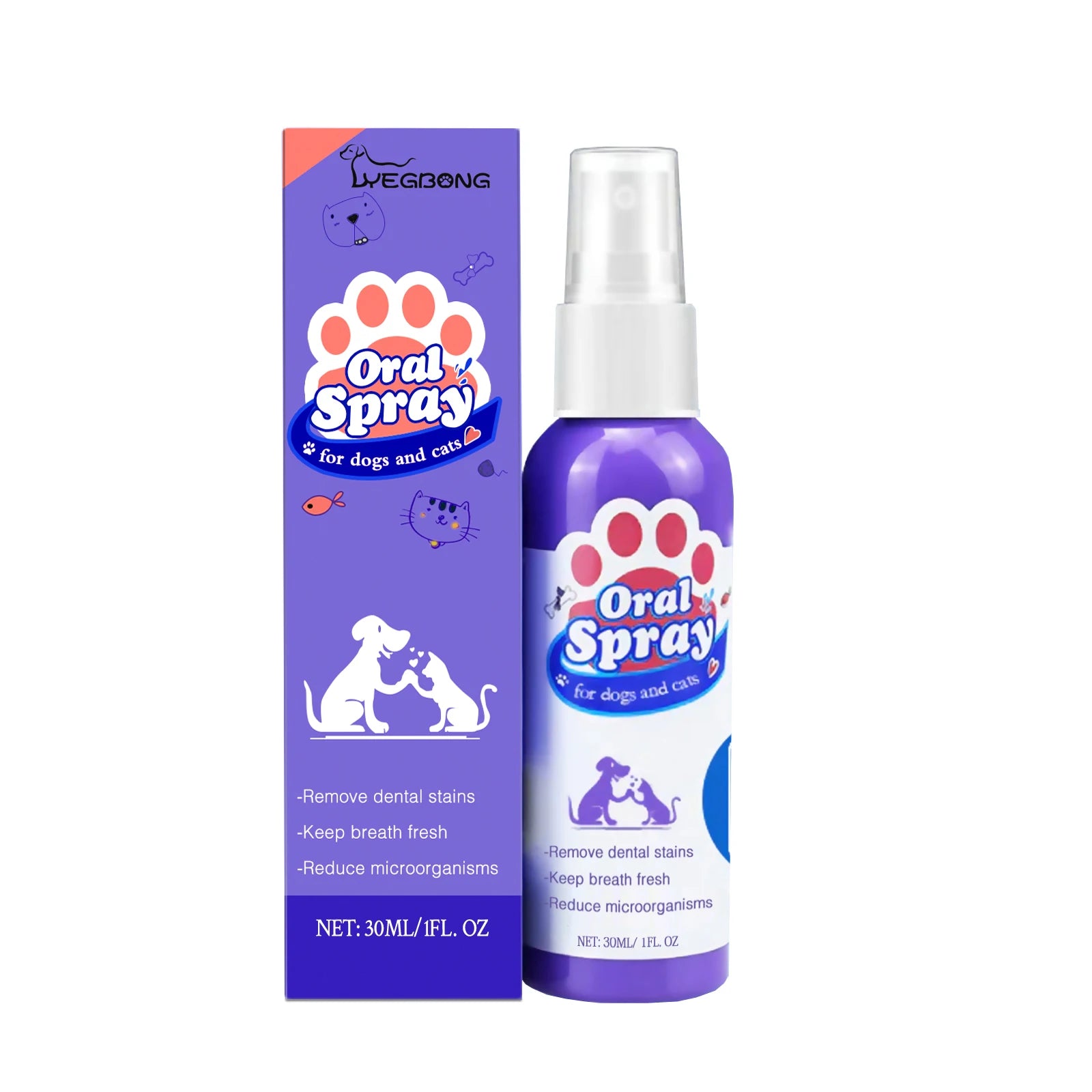 Spray dental para animais de estimação para cães e gatos
