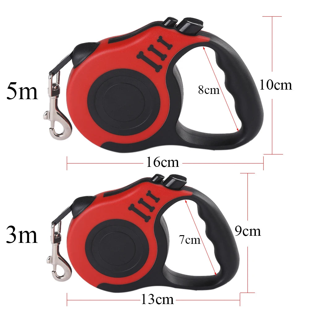 Coleira retrátil automática de nylon durável para cães