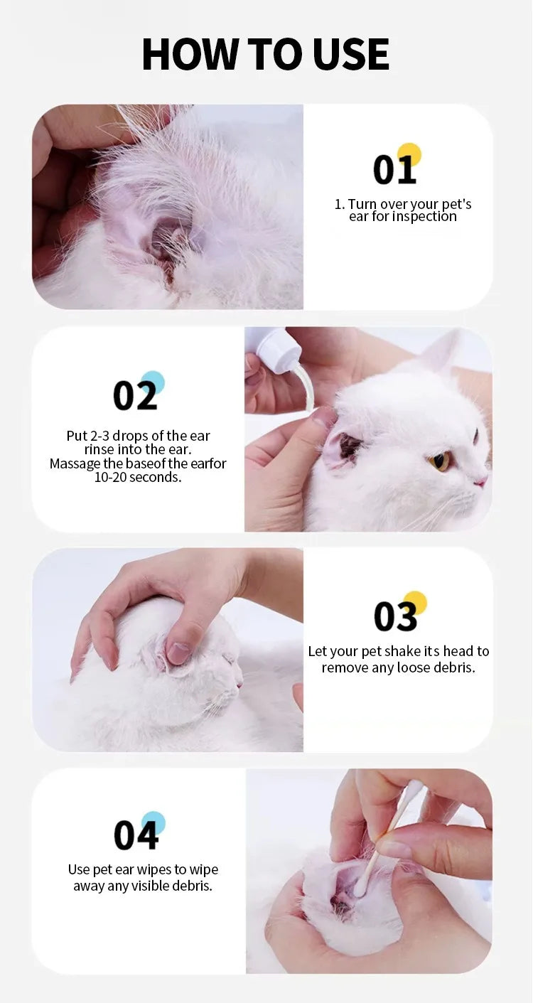 Lavagem de ouvidos para animais de estimação