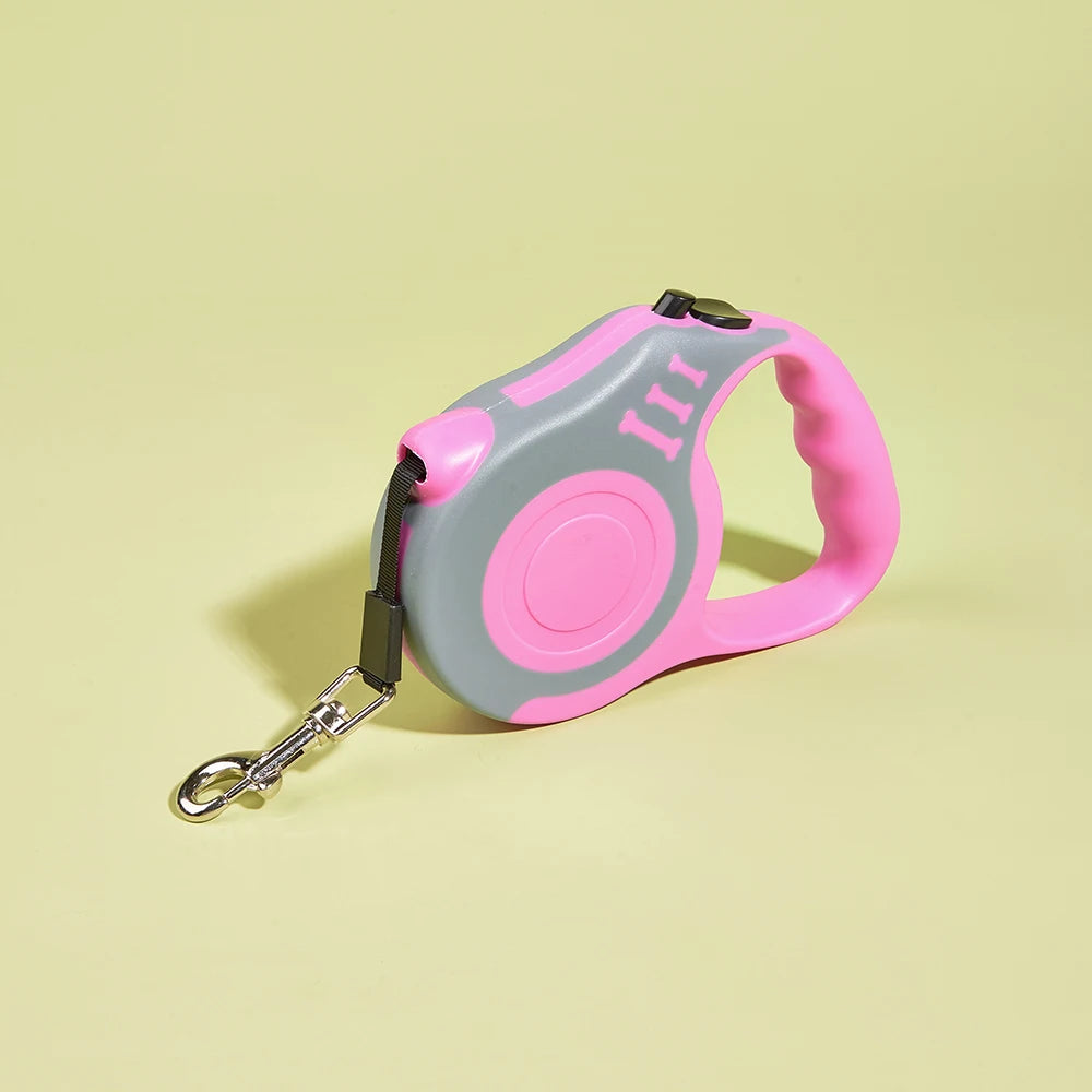 Coleira retrátil automática de nylon durável para cães
